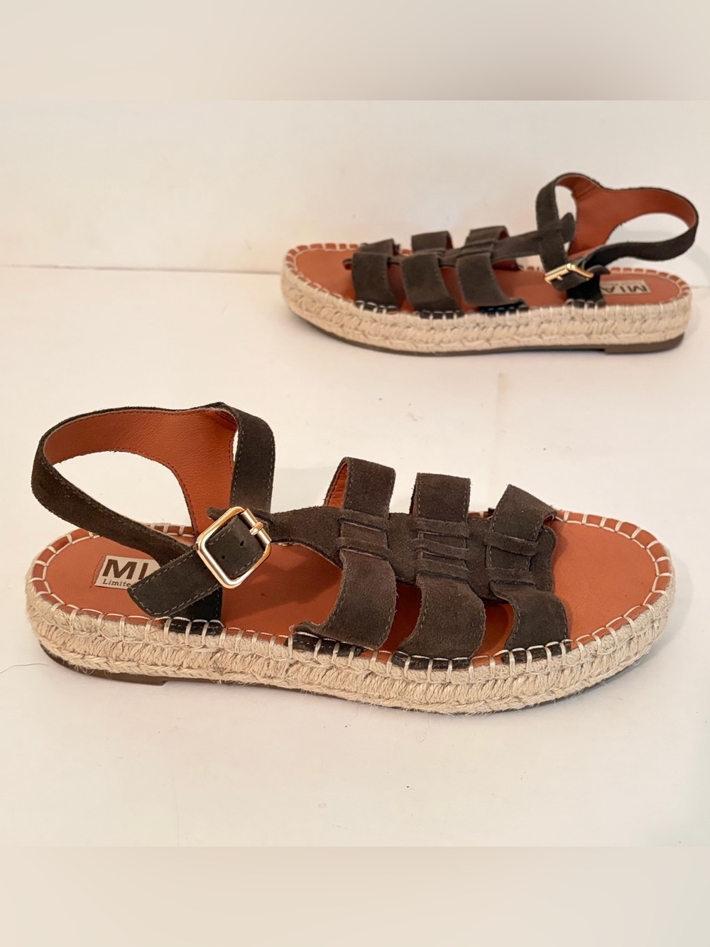 Mia Limited Edition Danette Olive Suede Low Platform Espadrille Sandals